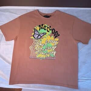 No Boundaries brown Graphic Short Sleeve Tee with Butterfly Print